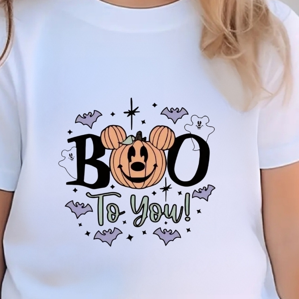 GIRL BOO MICKEY PUMPKIN TSHIRT